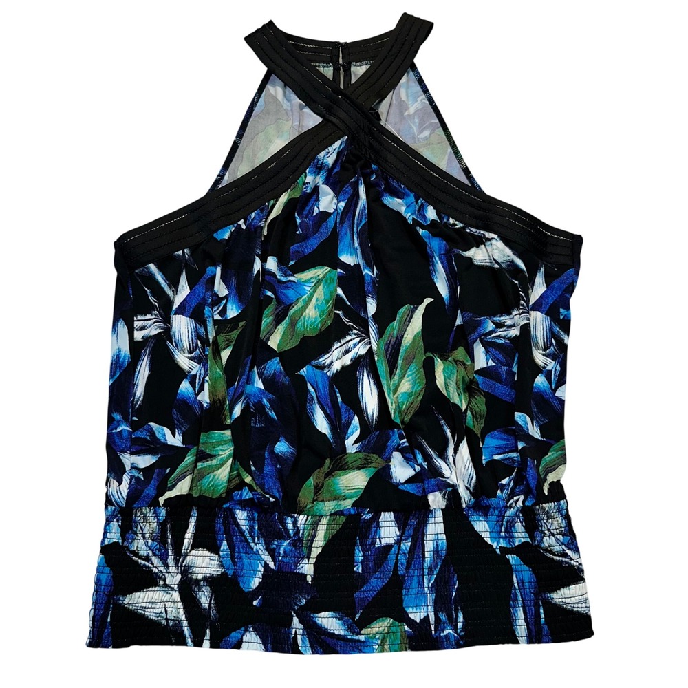 White House Black Market Cross Front Halter Top Elena Leaf Black 570345807 Large